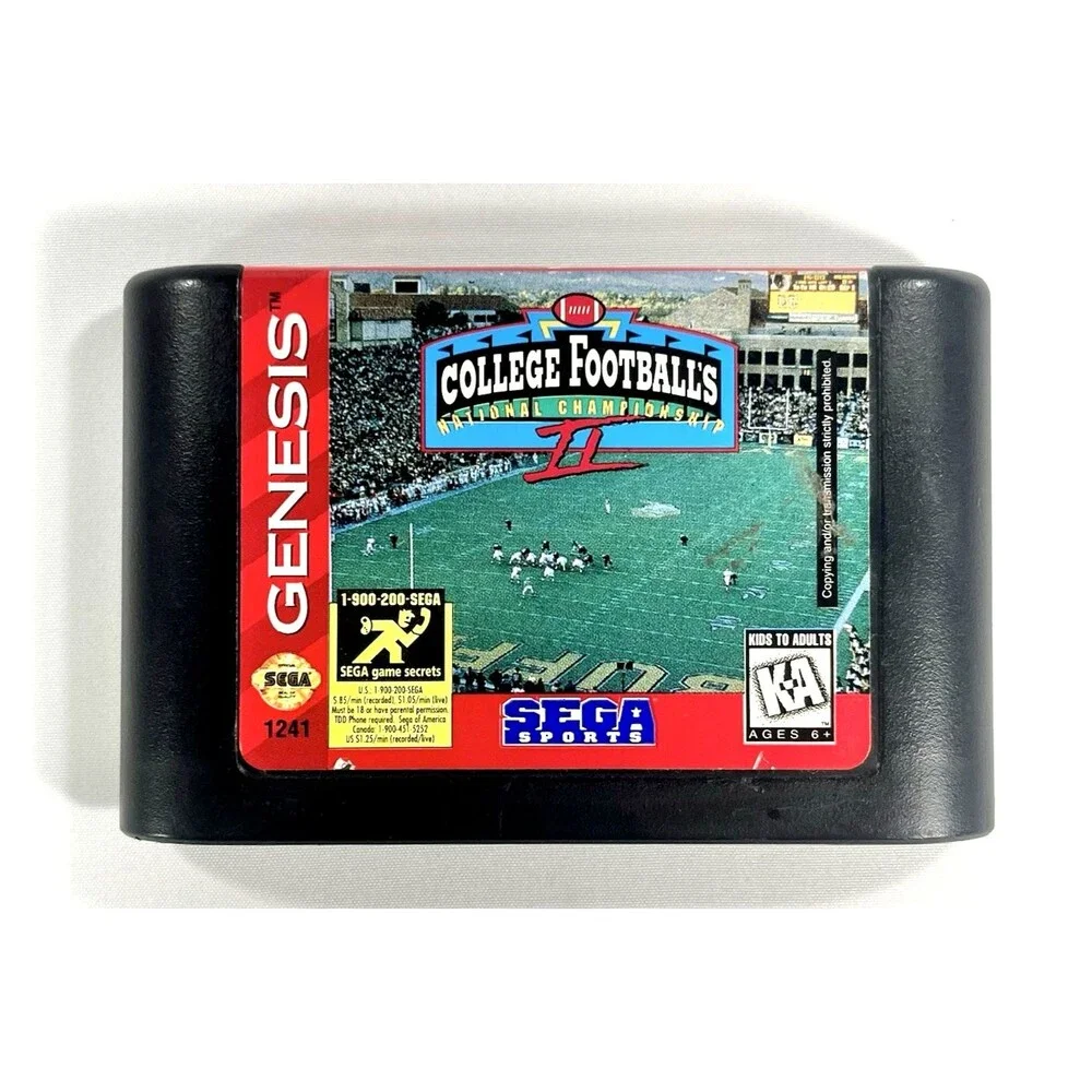 College Football's National Championship II Sega Genesis Authentic Tested